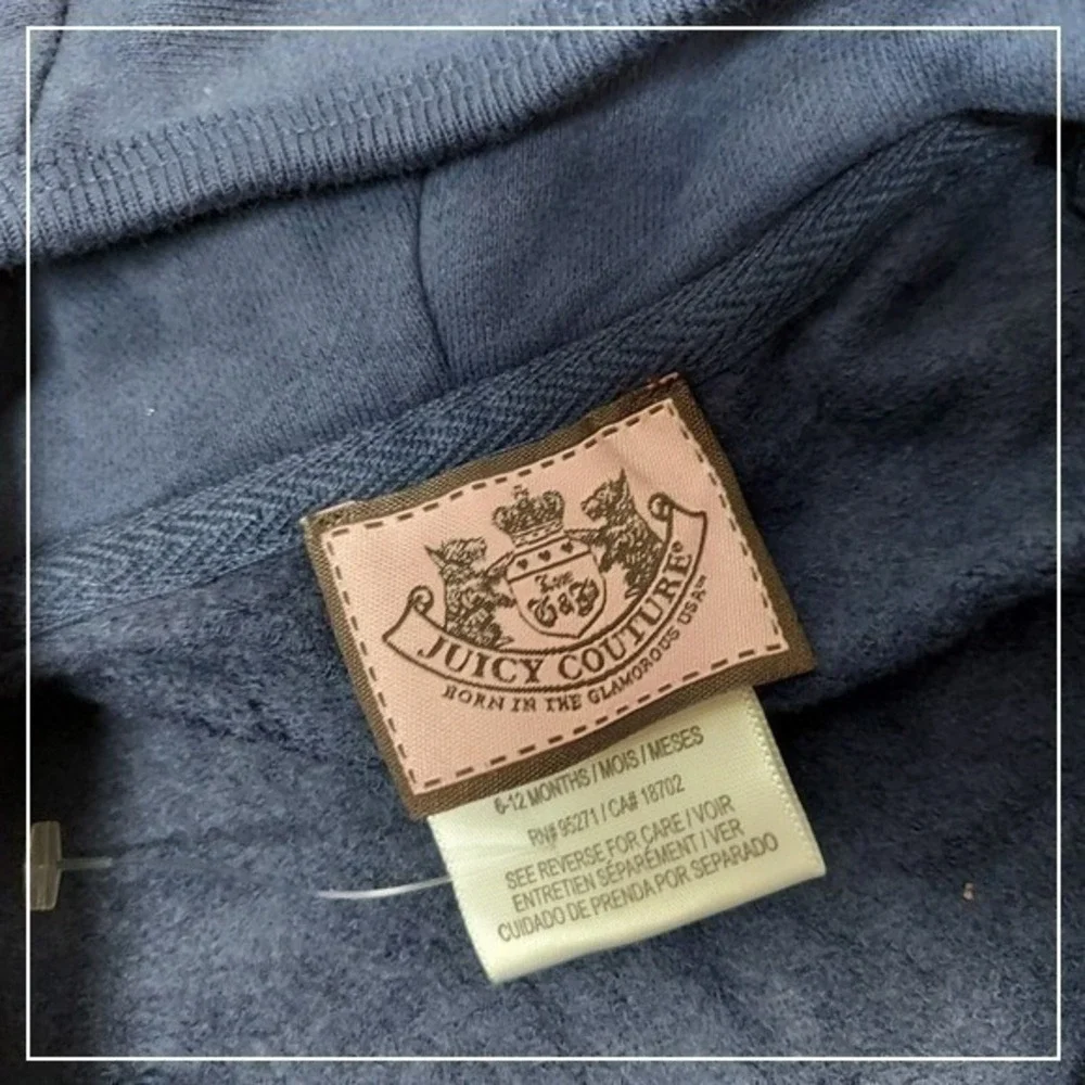 Juicy Couture Hoodie Girls 6-12M Gray Anchor Embroidery Full Zip Y2K Baby Jacket